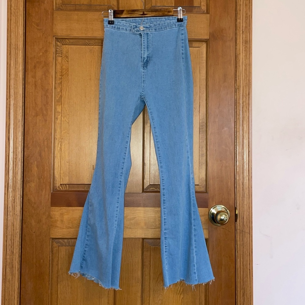 SHEIN flare blue jeans